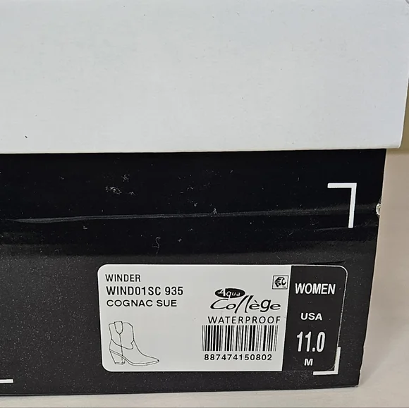 Aqua College Cognac Pointed Toe Winder Leather Boots Size 11 NWB - Picture 6 of 10